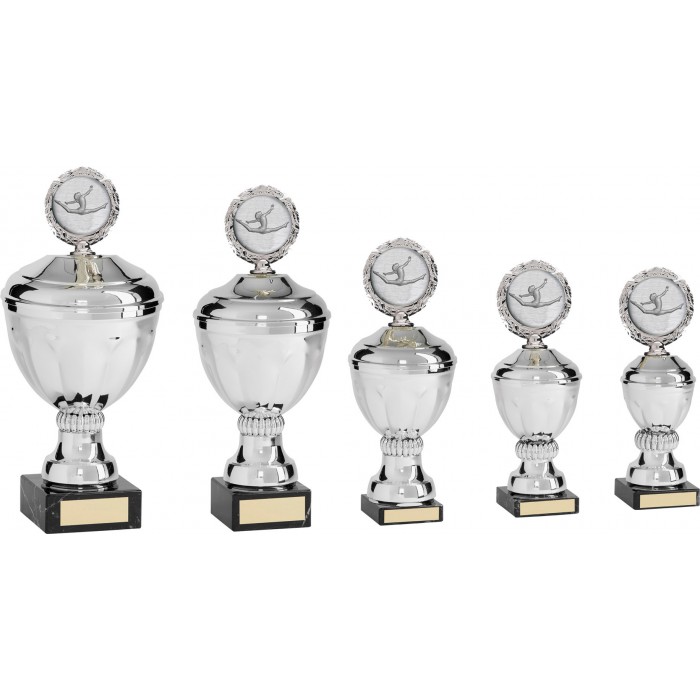 GYMNASTICS METAL TROPHY - CHOICE OF CENTRE  - AVAILABLE IN 5 SIZES